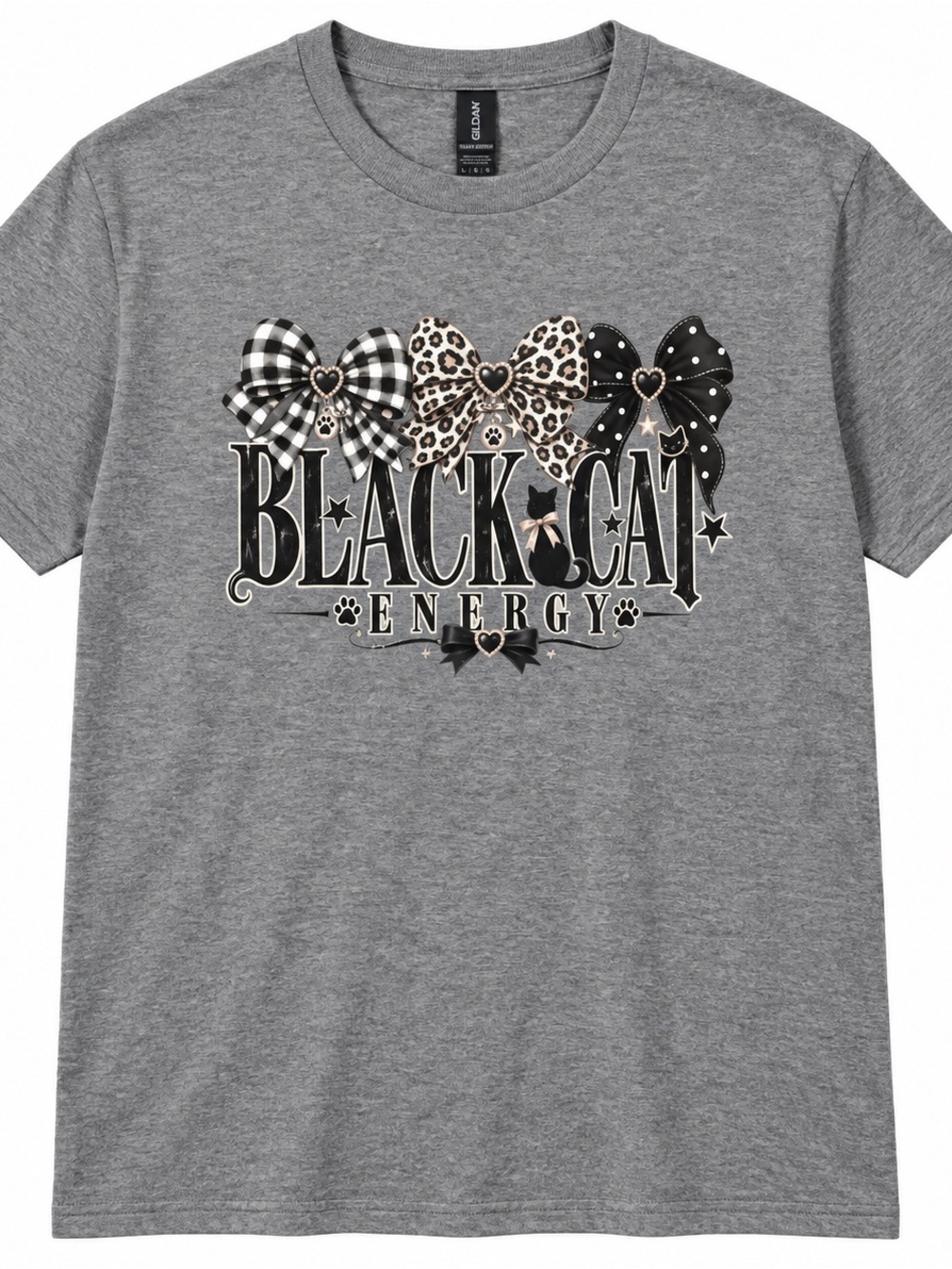 Adult XL NWOT Black Cat Energy Graphic Tee